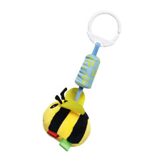 2Pcs Cradle Rattles Yellow Hanging Crinkle Plush Infant Activity Toy