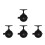 4Pcs Durable ABS Ice Fishing Spinning Reels Front Drag Black 6