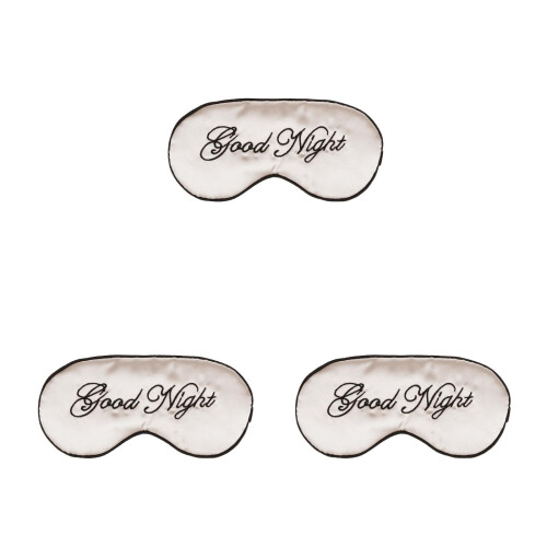 3Pcs Silk Sleep Eye Patch Beige Comfortable Adjustable Night Blindfold 1