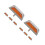 8Pcs Durable Aluminum Reflective Road Studs Orange Night Warning 7