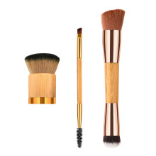 9Pcs Cosmetics Brush Set Bamboo Handle Nylon Bristles Assorted Colors
