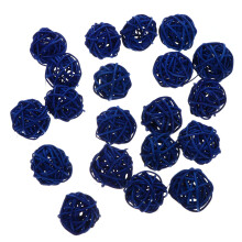 100Pcs Blue Woven Rattan Balls Party Decorative Rustic Home Decor