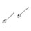 2Pcs Silver Zinc Alloy Dessert Spoon Ice Cream Fruit Digging Tools 9
