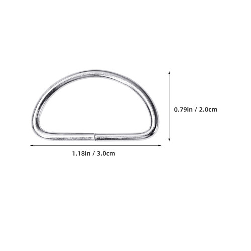 60Pcs Silver D Ring Buckle for Craft Use Durable Bag Strap Accessories 2