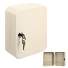 2Pcs Iron Key Locker Case White Wall-Mounted Safe Key Organizer