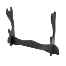 2Pcs Simple Black Wooden Swords Storage Stand Desktop Flute Holder