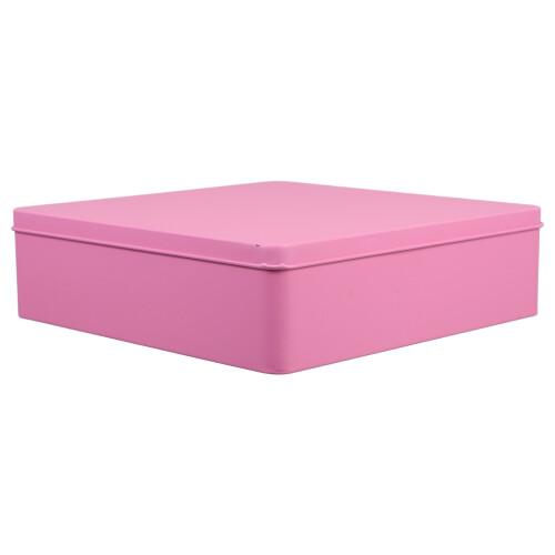 3Pcs Pink Square Tinplate Candy Containers with Lid for Home Use 1