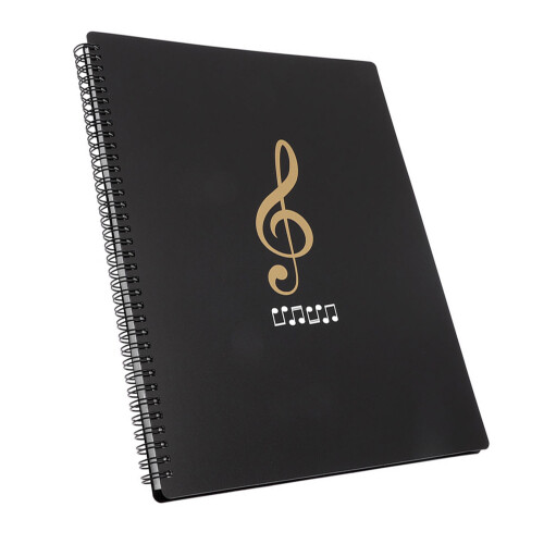 4Pcs Black Music File Folder A4 Document Organizer for Musicians