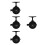 4Pcs Durable ABS Ice Fishing Spinning Reels Front Drag Black 7