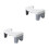2Pcs White Thick PP Toilet Footstool Stable Anti-Slip Bathroom Stool 9
