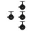 4Pcs Durable ABS Ice Fishing Spinning Reels Front Drag Black 5