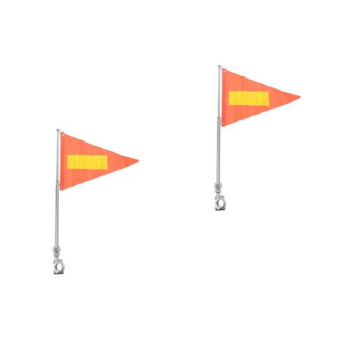 2Pcs Versatile Multi Color Motorcycle Safety Bike Flags with Pole 2