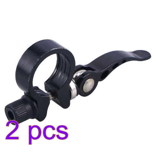 2Pcs Quick Release Seatpost Clamp Black Aluminum Alloy for Fixed Gear