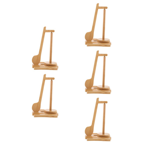 5Pcs Wood Yarn Holder Magnetic Rotating Spool Rack Compact Home Use 2