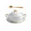 2Sets White Ceramic Soup Cup with Lid Simple Kitchen Tableware 3
