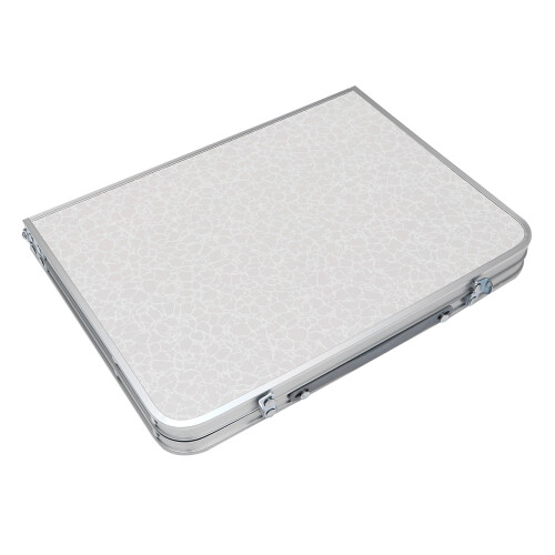 2Pcs Lightweight Aluminium Folding Table White for Picnic Camping