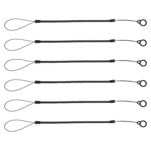 24Pcs Spring Coiled Stylus Pen Lanyard Black Plastic
