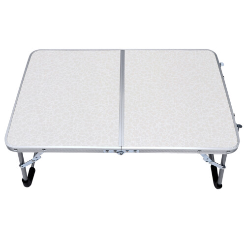 2Pcs Lightweight Aluminium Folding Table White for Picnic Camping 1