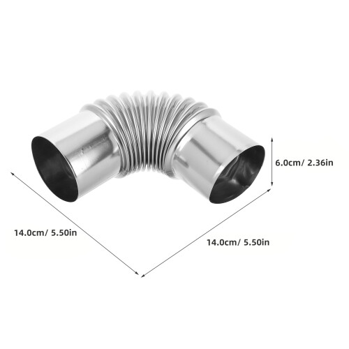 4Pcs Easy Install Stainless Steel Chimney Flue Kit Silver Fireproof 2