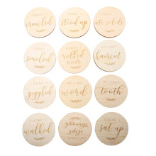 24St Mijlpaalkaarten Hout Lichtbruin Baby En Newborn Fotoprops