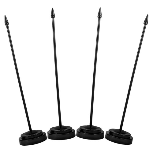 8Pcs Desk Flag Pole Holders Sturdy Black Plastic Base for Indoor Use