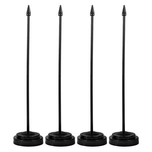 8Pcs Desk Flag Pole Holders Sturdy Black Plastic Base for Indoor Use 1