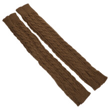 2Paren Khaki Damesarmwarmers Gebreid Warm Winter Halfvinger Mouwen
