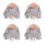 4St Wit Synthetische Pruik Met Kale Halloween 10