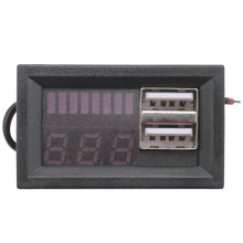 Red Led Digital Display Voltmeter Voltage Meter Volt Tester Panel for 12V Cars Motorcycles Vehicles Usb 5V2a Output 12.6V Battery