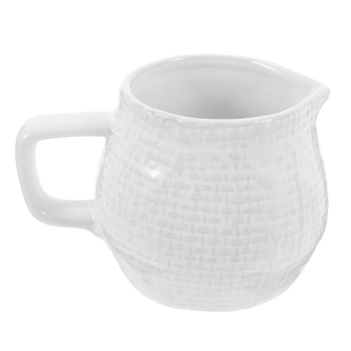 5Pcs Small White Ceramic Milk Pitchers Versatile Cream and Sauce Jugs