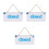 3Pièces Panneaux Suspendus Bois Ouvert Fermé Élégant Bleu 8