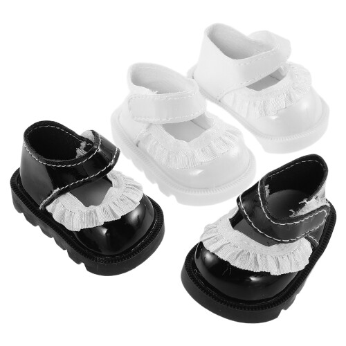 8Paires Petites Chaussures PU Pour Robe Jeux Multicolores 1