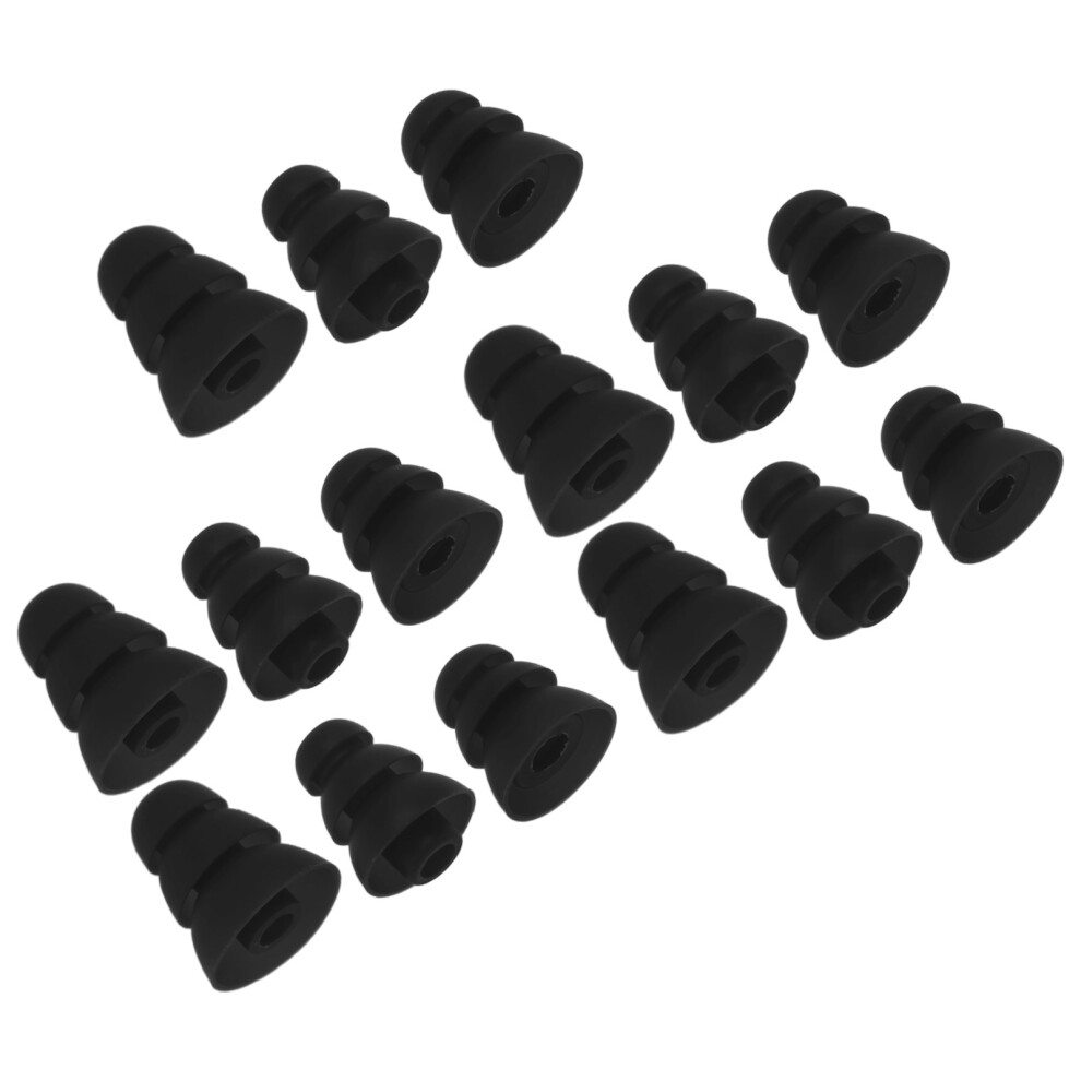 75Pcs Earbud Protective Tips Silicone Replacement Earphone Parts Black 3632862270405