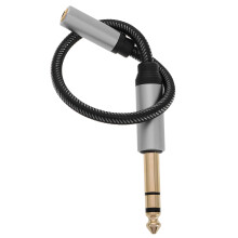 2Pcs Headphone Cord Extender Grey Braided Wire Zinc Alloy Audio Cable