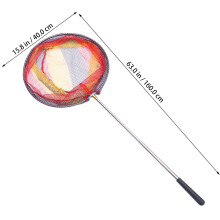 2Pcs Fishing Spoon-Net with Colorful Mesh and Strong Steel Pole