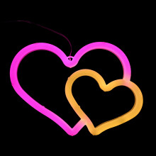 3Pcs White Heart-Shaped Neon Light LED Lamp for Valentines Day Decor