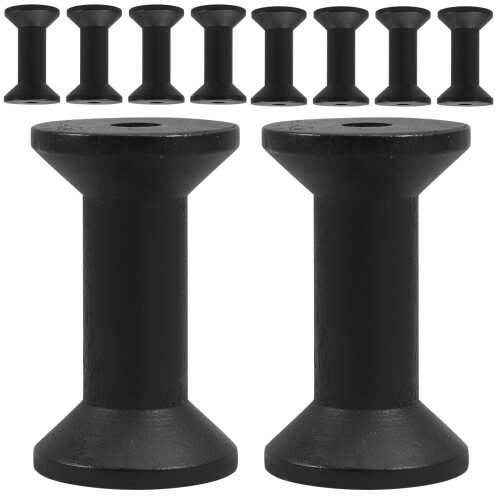 40Pcs Durable Black Wooden Thread Bobbins for Sewing and DIY Use