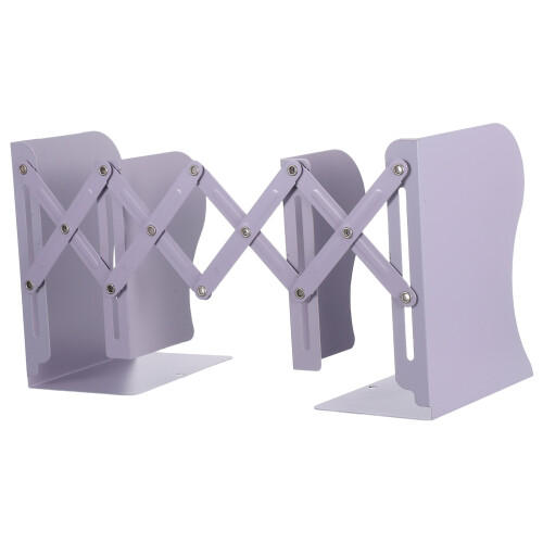 2Pcs Foldable Metal Bookends Adjustable Display Rack for Desktop Books