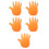 5Pcs Comfortable Eva Orange Cheerleading Gloves for Game Celebration 2