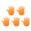 5Pcs Comfortable Eva Orange Cheerleading Gloves for Game Celebration 3