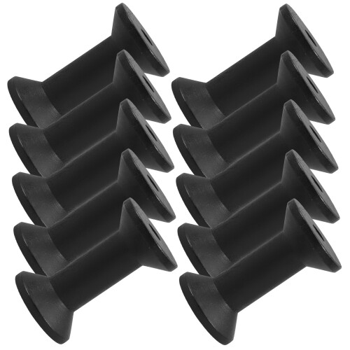 40Pcs Durable Black Wooden Thread Bobbins for Sewing and DIY Use 2