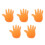 5Pcs Comfortable Eva Orange Cheerleading Gloves for Game Celebration 5