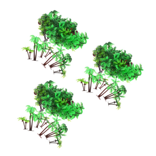 93Pcs Lightweight Plastic Palm Tree Models Green Tropical Miniatures 2