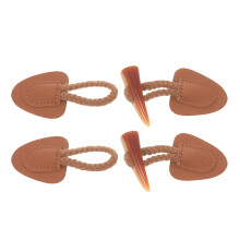 4Pcs Brown Resin Horn Toggle Buttons Sew-on Closures for Jackets Coats