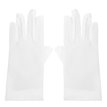 10Pcs White Elastic Children's Gloves for Festival and Party Costumes