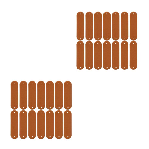 400Pcs Synthetic Embossed Tags Chocolate for Handmade Clothing 2