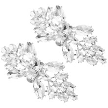 4Pcs Durable Zinc Alloy Shoe Clips White Crystal Decorations for Shoes