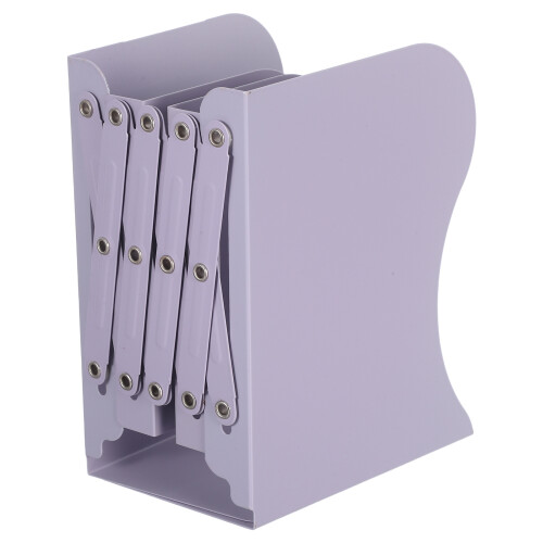2Pcs Foldable Metal Bookends Adjustable Display Rack for Desktop Books 1
