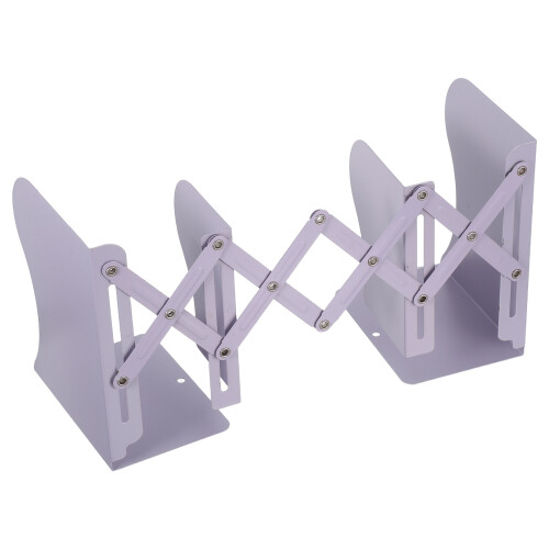 2Pcs Foldable Metal Bookends Adjustable Display Rack for Desktop Books 2