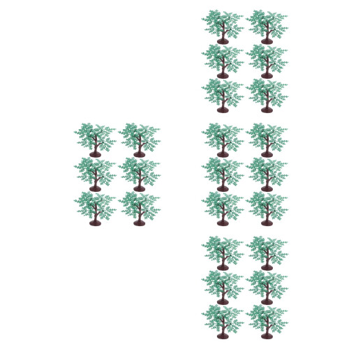 24Pcs DIY Removable Miniature Plastic Trees Green Model Train Scenery 2